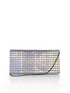 Kotur James Fold Over Snakeskin Clutch   Reflective