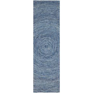 Safavieh Handmade Ikat Dark Blue/ Multi Wool Rug (23 X 6)