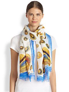 Tory Burch Engineered Hat Scarf   Ivory