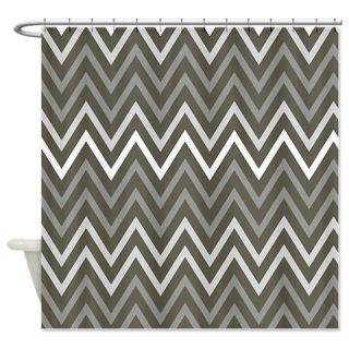 Gray White Chevron Stripes Shower Curtain  Use code FREECART at Checkout