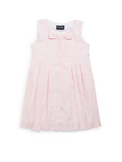 Toddlers & Little Girls Button Front Linen Dress   Light Pin