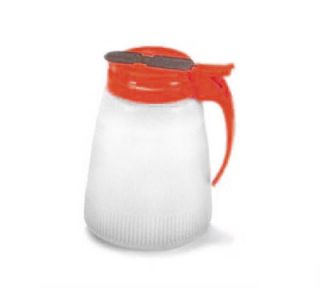 Vollrath 48 oz Syrup Server   White Poly Jar, Red Plastic Top