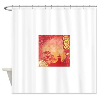  Decorative Chinese Landscape Card Shower Curtain  Use code FREECART at Checkout