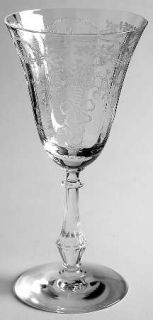 Fostoria Corsage Clear Claret Wine   Stem #6014,  Etch #325, Floral