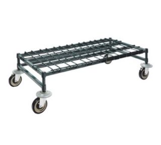 Focus 48 in Green Epoxy Mobile Dunnage Rack w/ Wire Mat, 24 in Deep