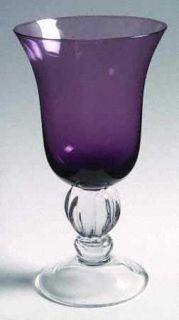 Lenox Colore Amythyst Water Goblet   Flared Amythyst Bowl,Clear Bulbous Stem