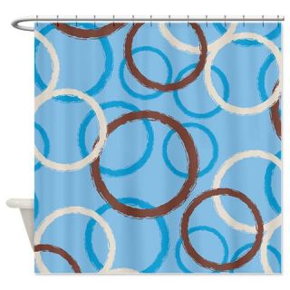  Geo Circles Blue Shower Curtain  Use code FREECART at Checkout