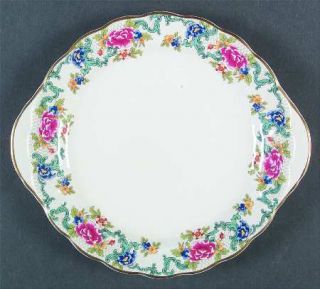 Booths Floradora (Multi Scalloped) Handled Cake Plate, Fine China Dinnerware   F