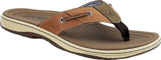 Mens Sperry Top Sider Baitfish Thong   Dark Tan Leather Thong Sandals