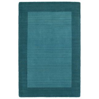 Borders Hand tufted Turquoise Wool Rug (36 X 53)