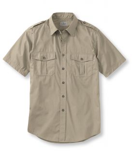 Mens Cotton Poplin Field Shirt, Short Sleeve