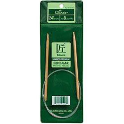 Clover Size 11 24 inch Circular Knitting Needles (11 Measures 24 inches long Two needles with attached cable One pair per package )