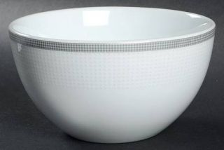Tabletops Unlimited Dynasty Soup/Cereal Bowl, Fine China Dinnerware   Silver Dot
