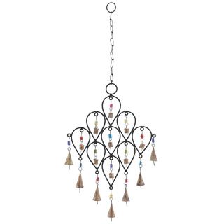 Multicolored Beaded Bell Wind Chime