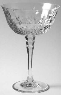 Inn Crystal Iny1 Champagne/Tall Sherbet   Cut Cross Hatch & Fan On Bowl