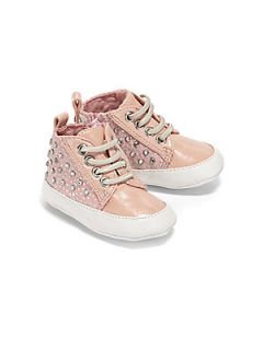 Stuart Weitzman Infants Rhinestone Studded High Top Sneakers   Light Pink