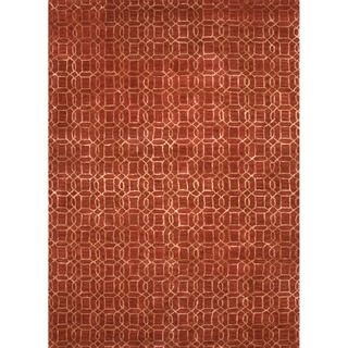 Hand tufted Transitional Tone on tone Red/ Orange Rug (5 X 8)