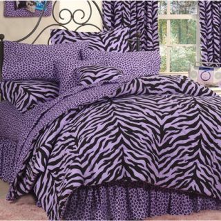 Zebra Print Bed in a Bag   Lavender/Black Twin