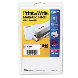 Avery Labels Print or Write Removable Multi Use Labels, 1/2 x 1 3/4, White