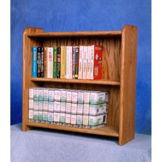 The Wood Shed Solid Oak 2 Row Media Cabinet / Bookcase Honey Oak   207