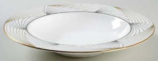 Nikko LEtoile Large Rim Soup Bowl, Fine China Dinnerware   Bone,White,Gold Line