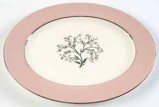 Homer Laughlin  Springtime (Pink Rim) #Cv32 13 Oval Serving Platter, Fine China