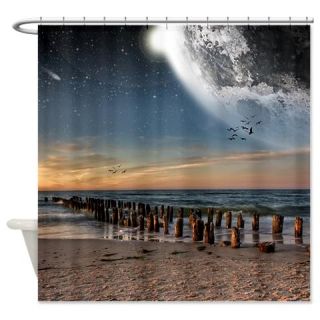  Supermoon Beach Shower Curtain  Use code FREECART at Checkout