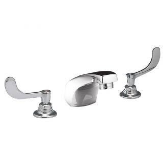 Monterrey 8 inch Widespread 2 handle Low arc Bathroom Faucet In Polished Chrome With Grid Drain