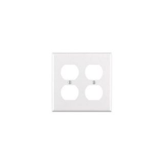 Leviton 88016 Electrical Wall Plate, Duplex Receptacle, 2Gang White
