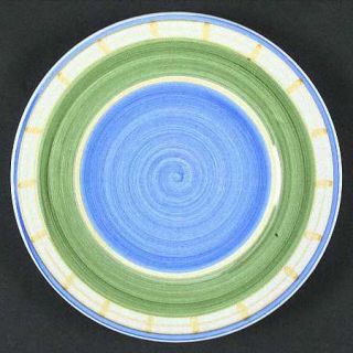 Williams Sonoma Marisol Salad Plate, Fine China Dinnerware   Blue Centers,Yellow