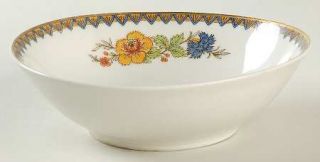 Chas Field Haviland Amiens Coupe Cereal Bowl, Fine China Dinnerware   Rust,Blue,