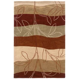 Hand tufted Geometric Floral Rust Area Rug (5 X 79)