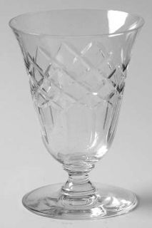 English Rock Diamond Juice Glass   Disk Stem, Lattice, Vertical Lines