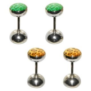 Womens Supreme Jewelry Fake Plug Ear Ring   Orange/Green