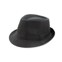 Faddism One size fits most Banded detail Black Flax Fedora Hat (100 percent flaxBanded detail One size fits most)