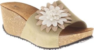 Womens Spring Step Awaken   Beige Leather Ornamented Shoes
