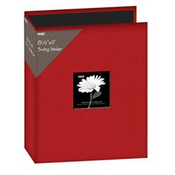 Pioneer 8.5x11 inch Apple Red 3 ring Memory Book Binder (20 Bonus Page) (Apple redFits 8.5 inch x 11 inch sheetsDimensions 11.75 inches wide x 12 inches high x 3 inches deepIncludes 20 bonus refill pages (10 sheet)3 ring bound fabric cover memory book 