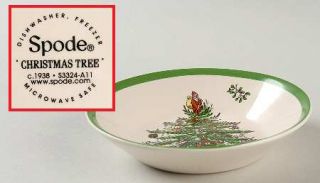 Spode Christmas Tree Green Trim Fruit/Dessert (Sauce) Bowl, Fine China Dinnerwar
