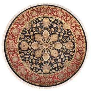 Hand knotted Legacy New Zealand Wool Rug (8 Round) (BurgundyPattern OrientalTip We recommend the use of a non skid pad to keep the rug in place on smooth surfaces.All rug sizes are approximate. Due to the difference of monitor colors, some rug colors ma