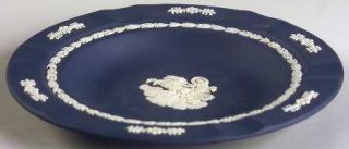Wedgwood Cream Color On Portland Blue Jasperware Executive Ashtray, Fine China D