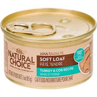 Nutro Natural Choice Soft Loaf Turkey & Cod Recipe Canned Adult Cat Food, Case of 24