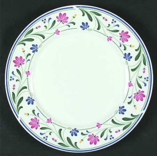 Farberware Brandywine (White Background) Dinner Plate, Fine China Dinnerware   F