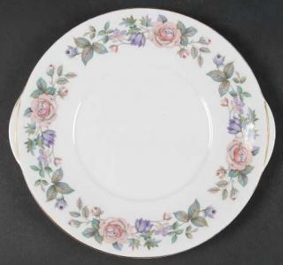 Royal Grafton Fragrance Handled Cake Plate, Fine China Dinnerware   Pink Roses,L