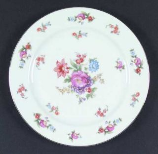 Noritake Roselyn Dinner Plate, Fine China Dinnerware   Multicolor Flowers,Rim &
