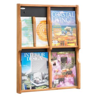 Safco 5704MO Expose 4 Magazine 8 Pamphlet Display   Oak Multicolor   5704MO