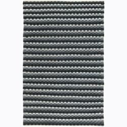 Handwoven Gray/charcoal/blue Mandara New Zealand Wool Rug (5 X 76) (Blue, CharcoalPattern StripeTip We recommend the use of a  non skid pad to keep the rug in place on smooth surfaces. All rug sizes are approximate. Due to the difference of monitor colo