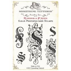 Something Tattered Monogram Initial Clear Stamps 4 X4   S