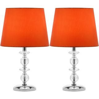 Safavieh Indoor 1 light Derry Orange Shade Stacked Crystal Orb Table Lamp (set Of 2)