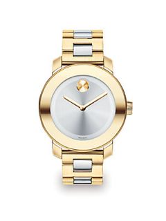 Movado Bold Two Tone IP Stainless Steel Watch   Silver Gold