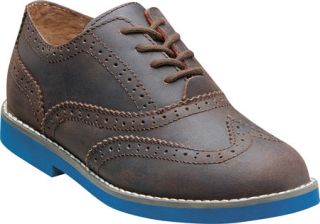 Boys Florsheim No String Wing Jr.   Brown Leather Lace Up Shoes
